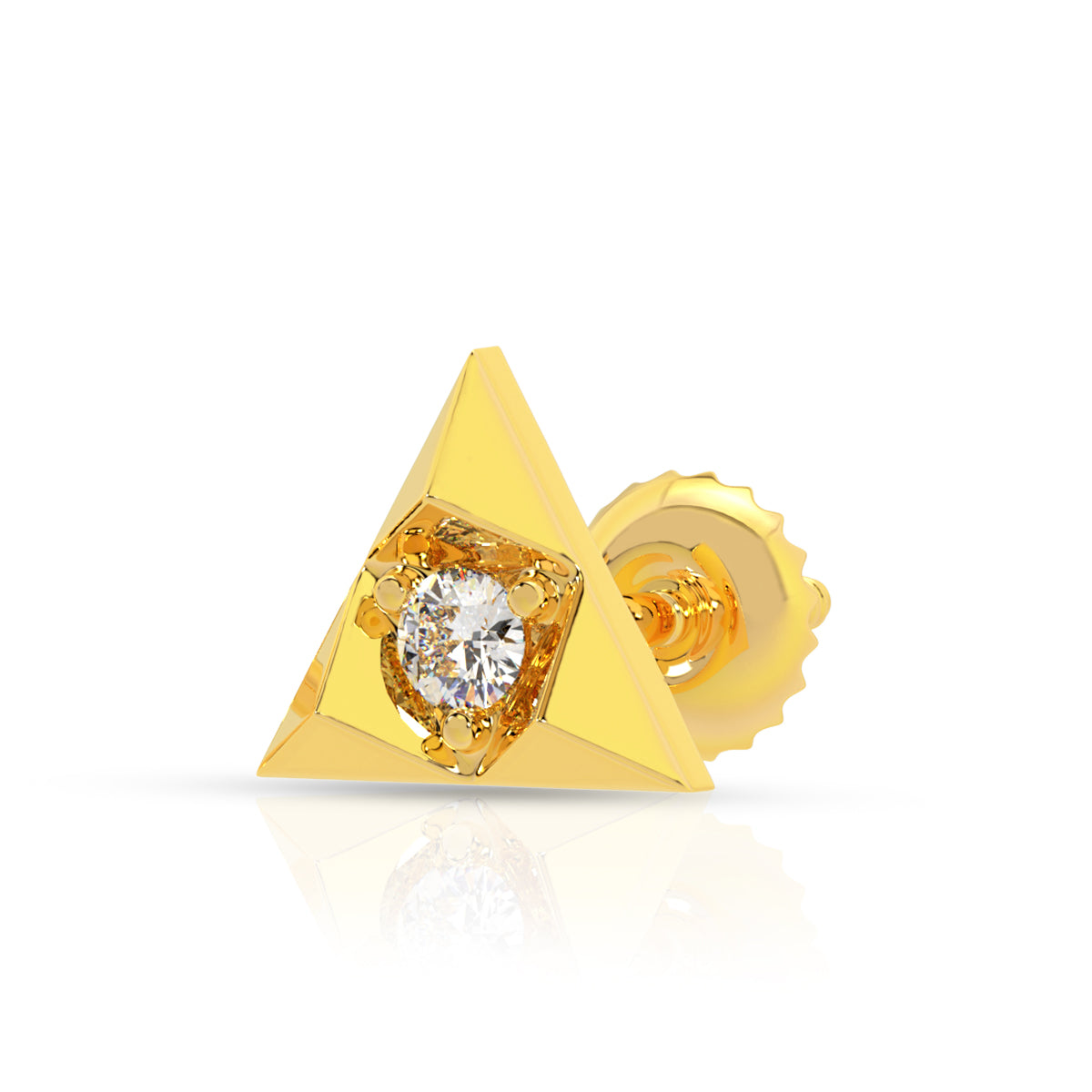 Petite Trigonal Shine 22K Gold Studs