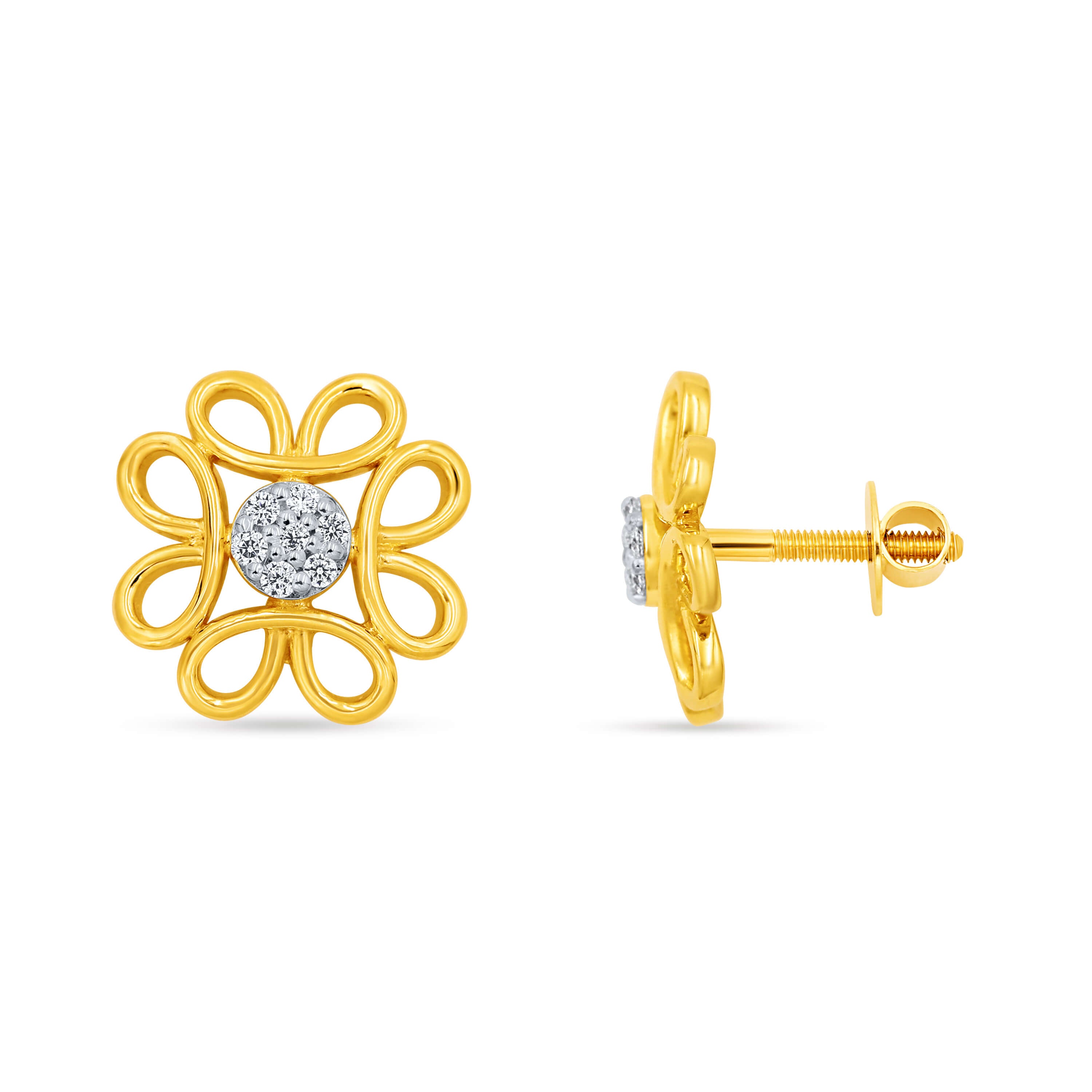 Wild Blossom 14K Gold Studs