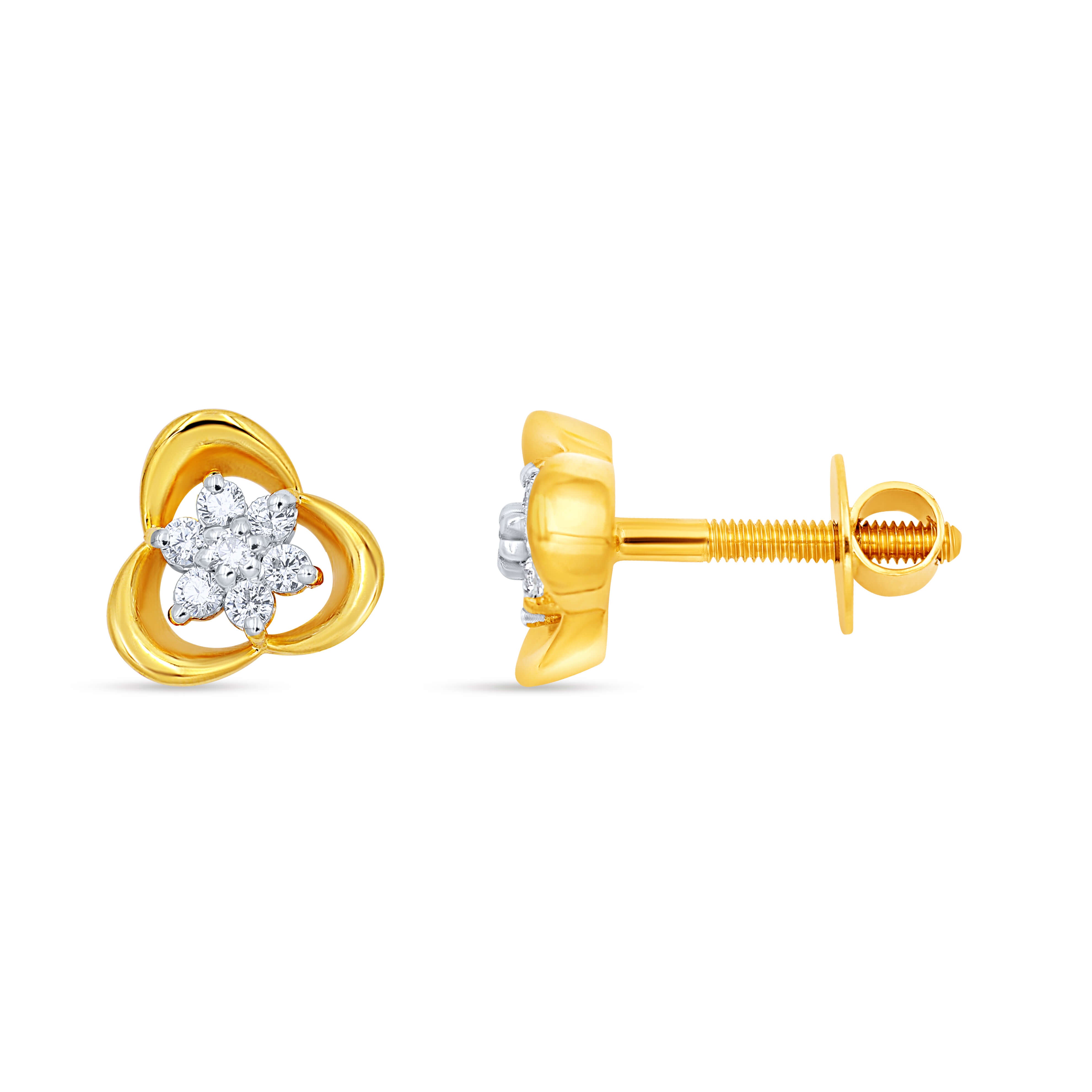 Glistening Blossom Gold Studs