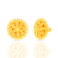 22K Gold Studs with Elegant Flower Bloom