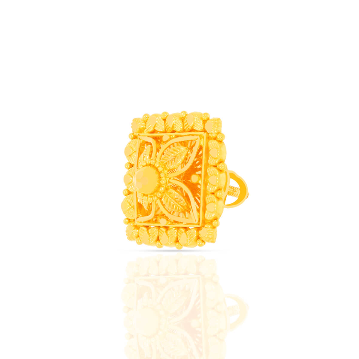 Everyday Charm Floral Design 22K Gold Studs