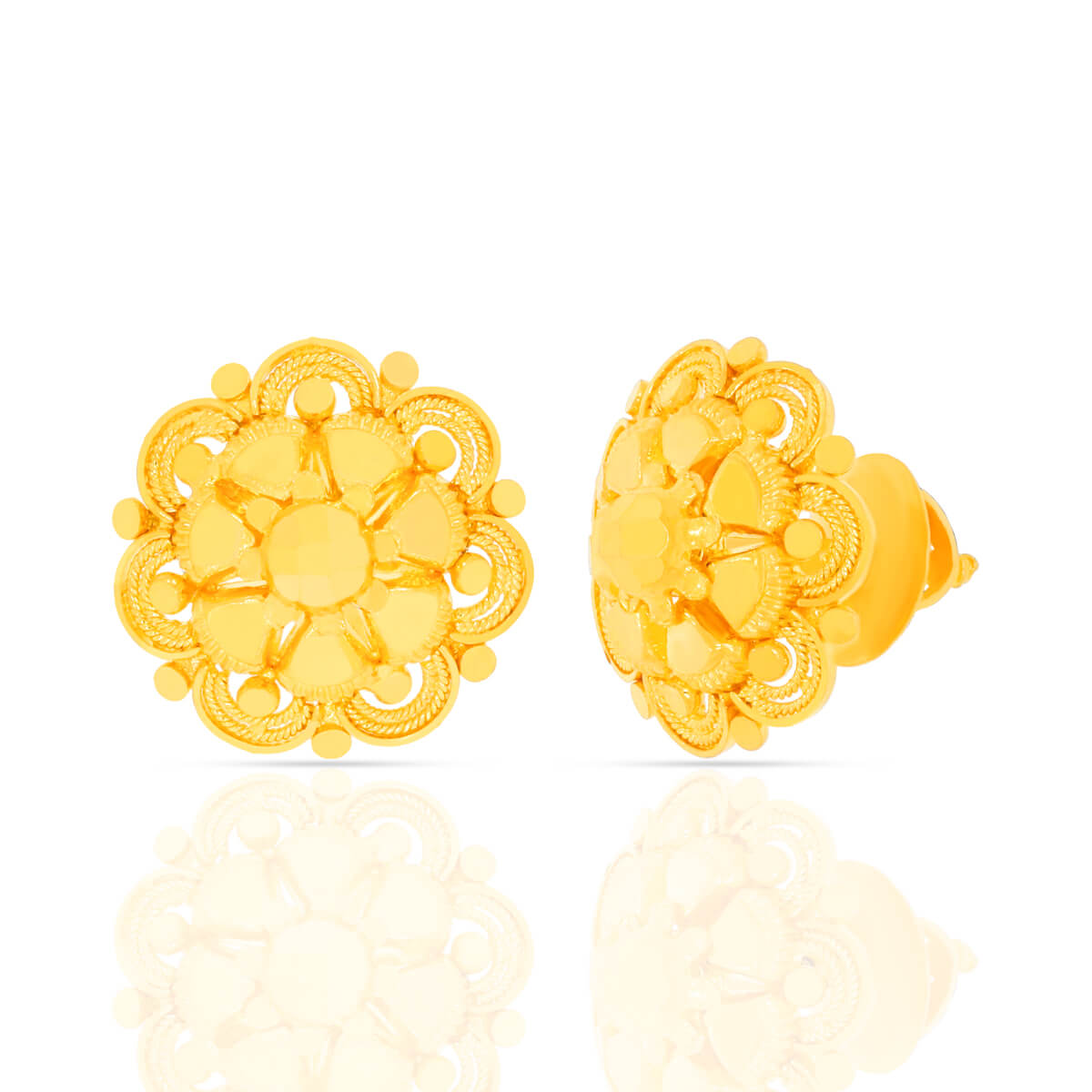 Marvelous Exquisite Floral Motif 22K Studs