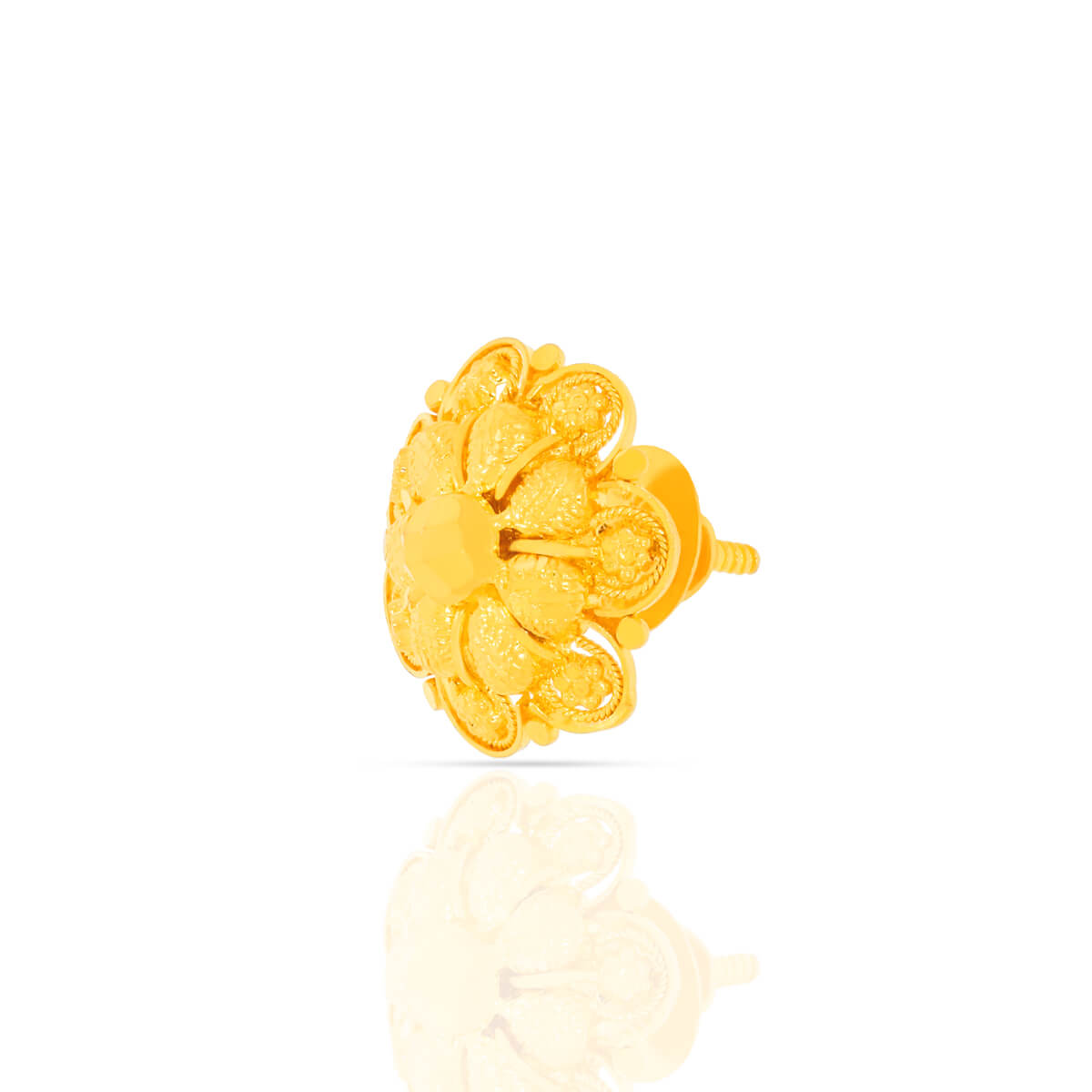 Shimmering Flora Flair 22K Gold Studs