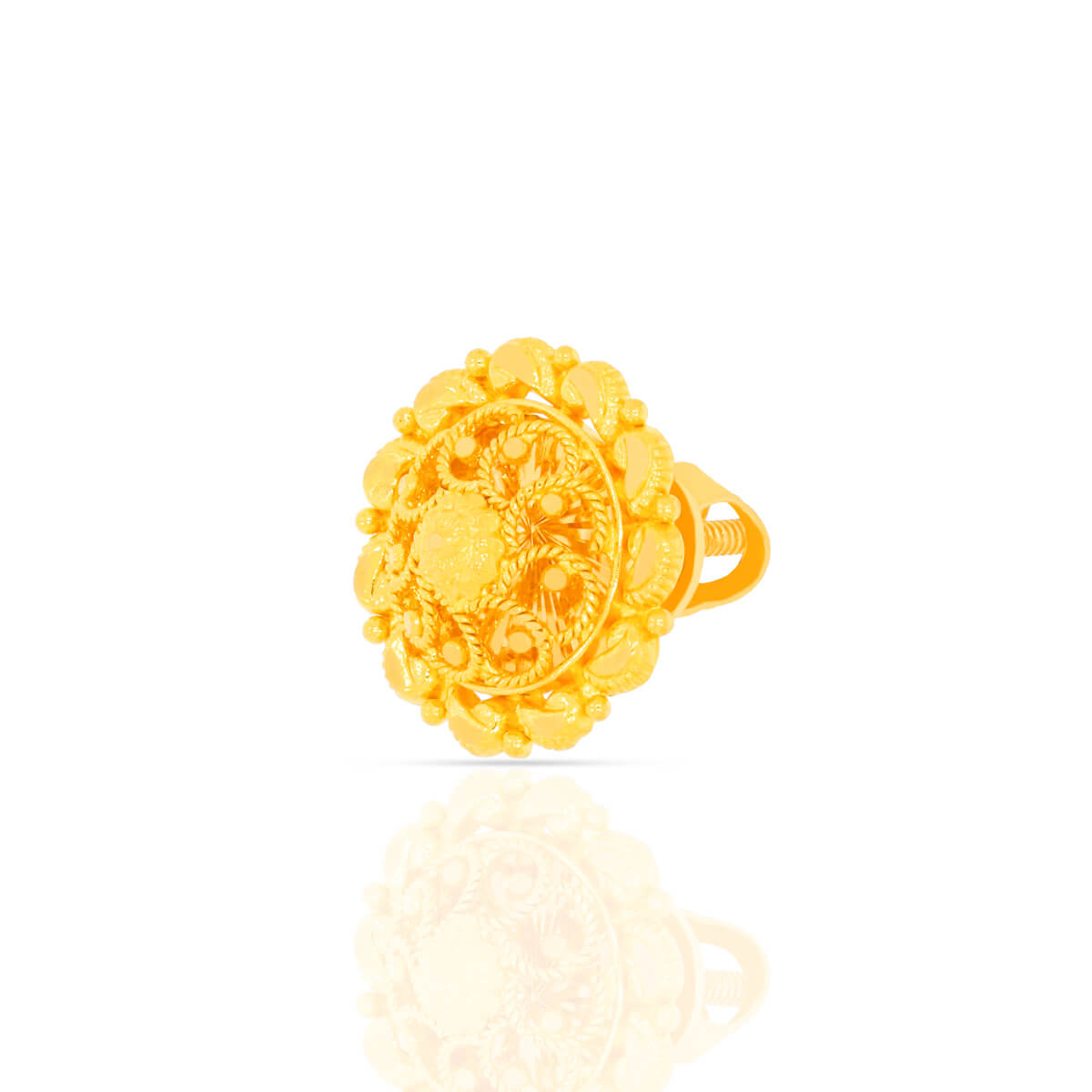 Vintage Flair 22K Gold Stud Earrings