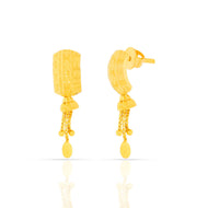 22K Graceful Slender Gold Hoop Earrings