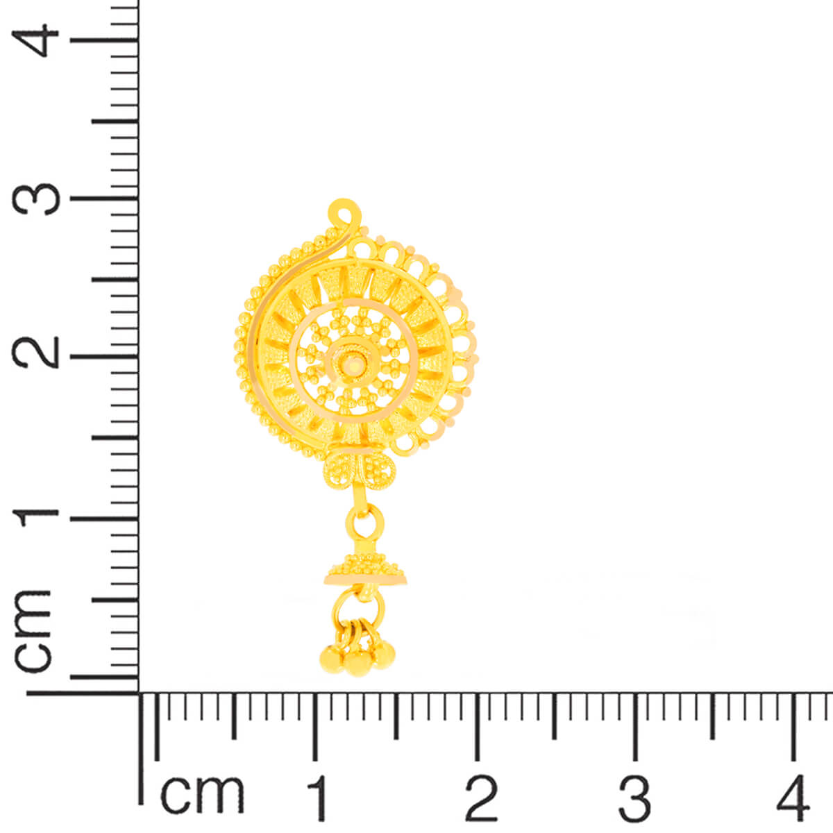 Graceful Gold Floral Danglers in 22K