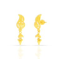 Delicate Floral Charm Gold Danglers in 22K