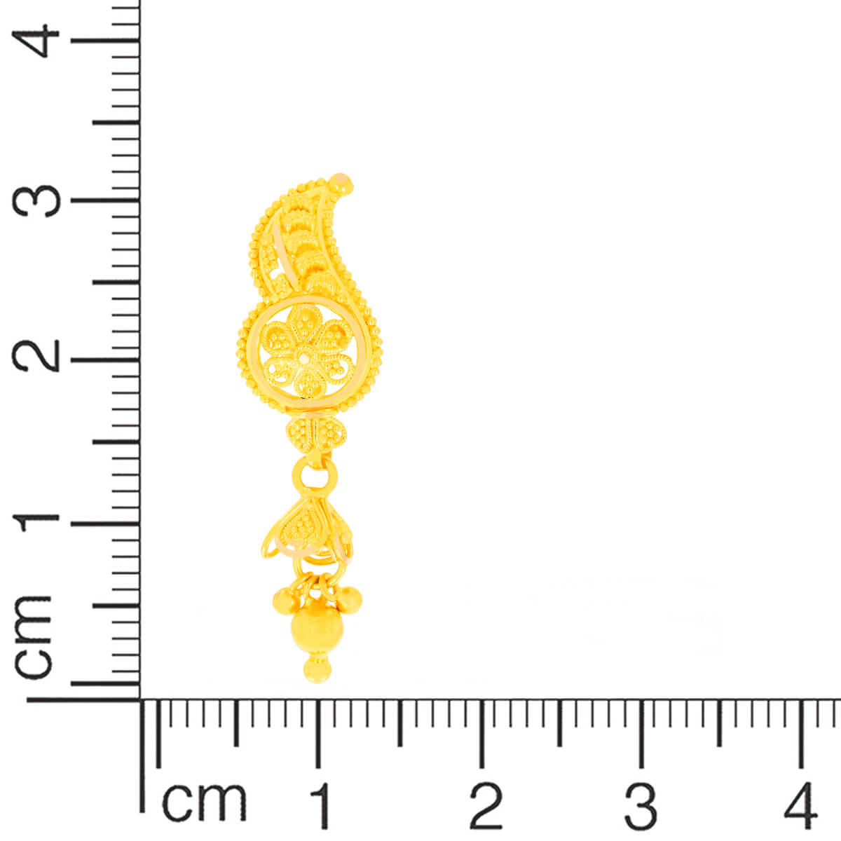 Delicate Floral Charm Gold Danglers in 22K
