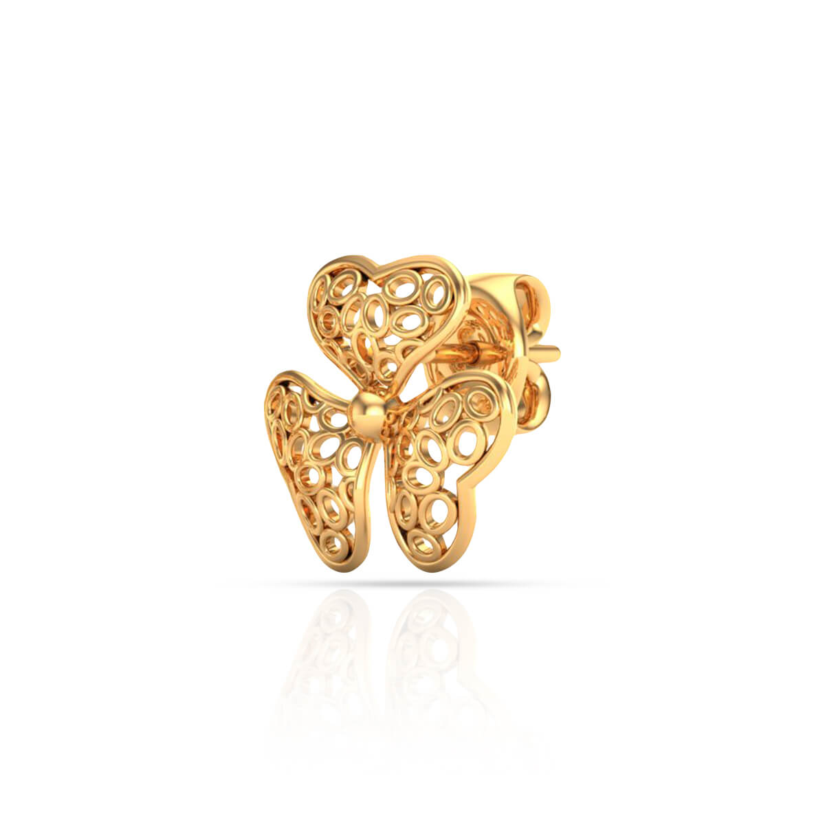 Modern Elegance Floral Stud Earrings in 18K Gold