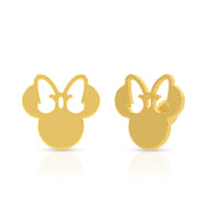 Gleaming Minnie Mouse 18K Gold Studs