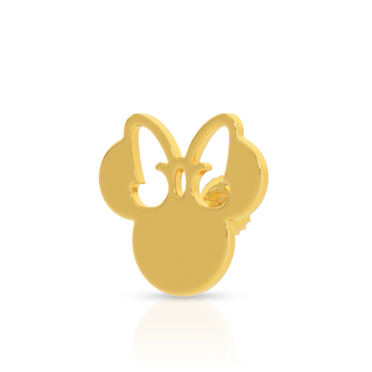Gleaming Minnie Mouse 18K Gold Studs