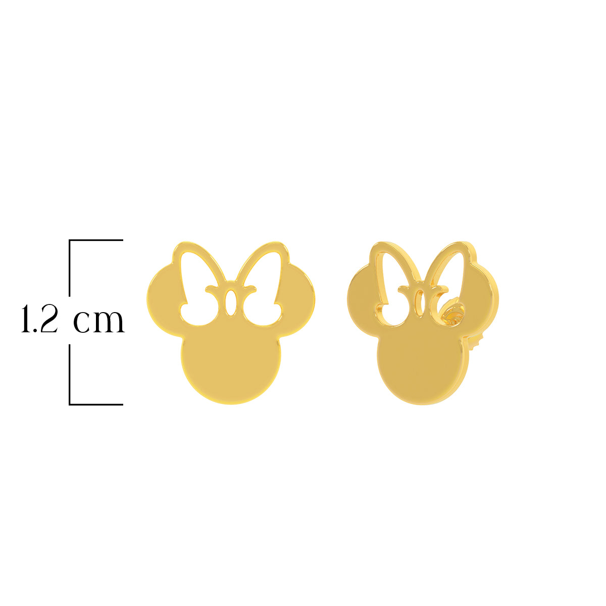 Gleaming Minnie Mouse 18K Gold Studs