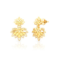 Graceful Petal 22K Gold Dangler Earrings