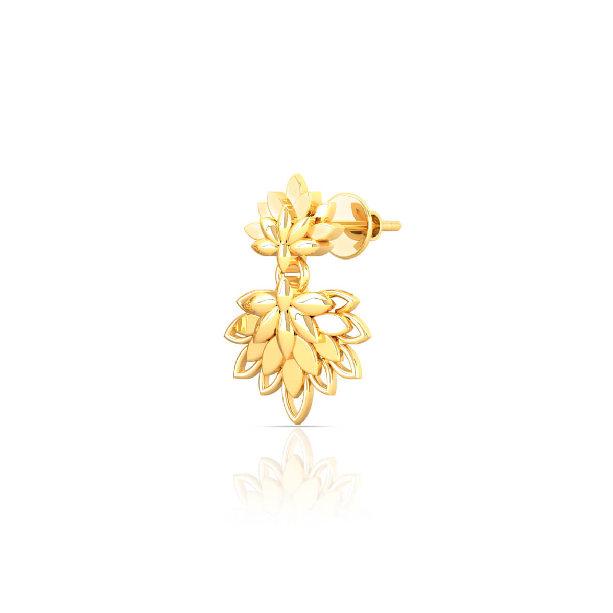 Graceful Petal 22K Gold Dangler Earrings