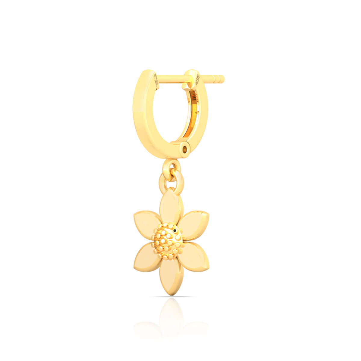 22K Graceful Floral Hoop Earrings