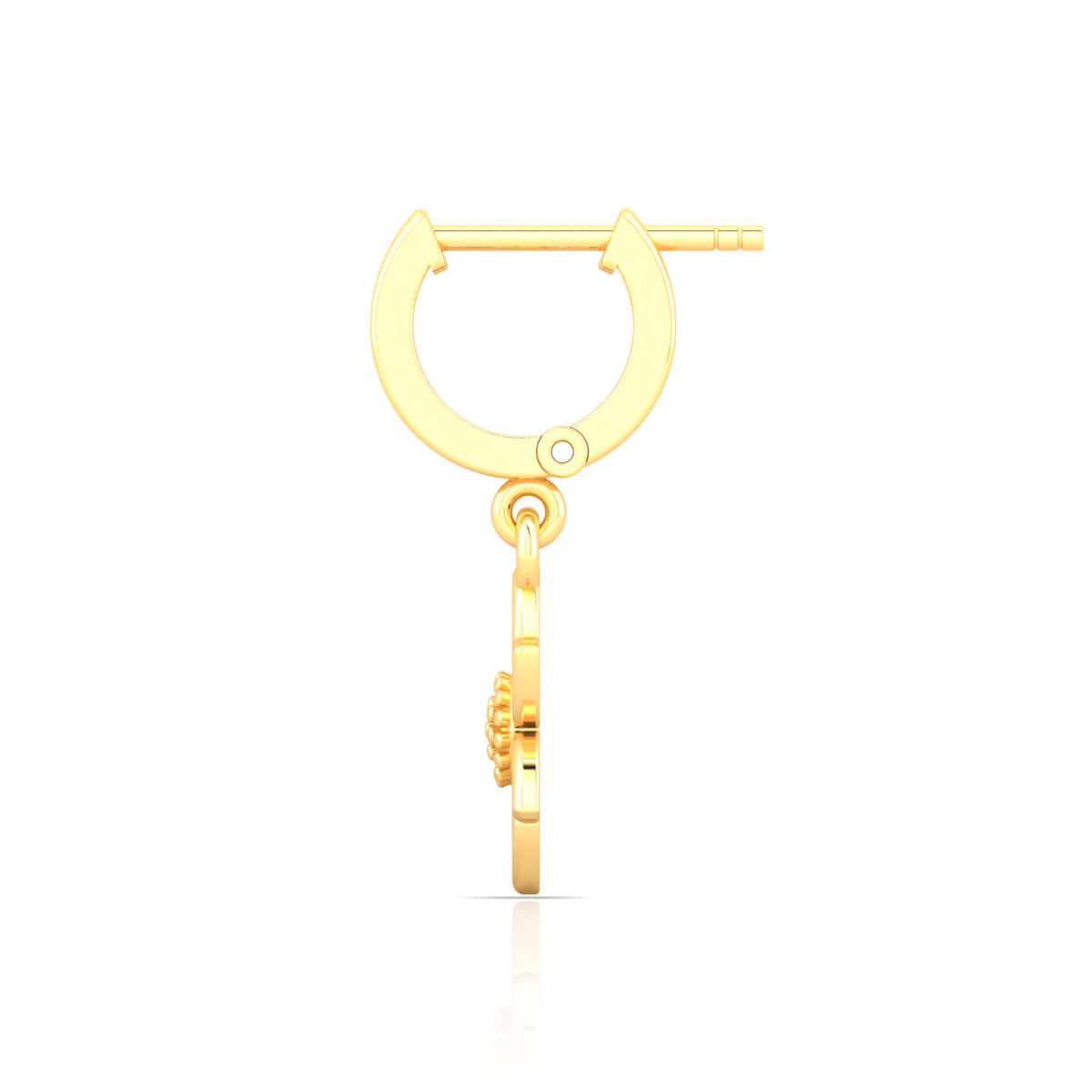 22K Graceful Floral Hoop Earrings