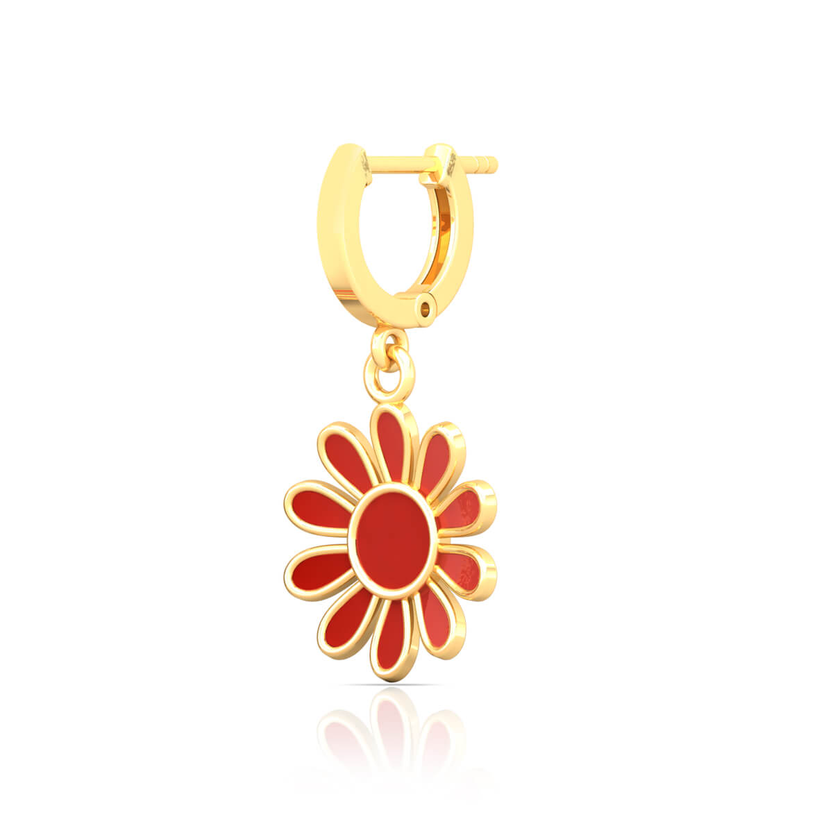 Charming Floral 22K Gold Hoops