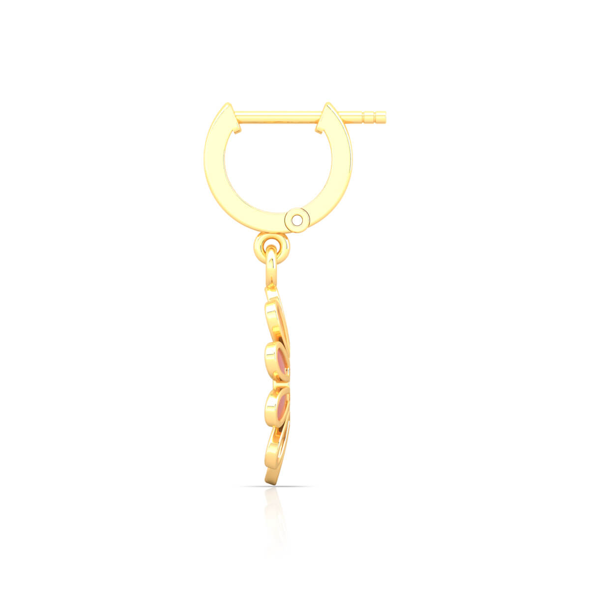 Charming Floral 22K Gold Hoops