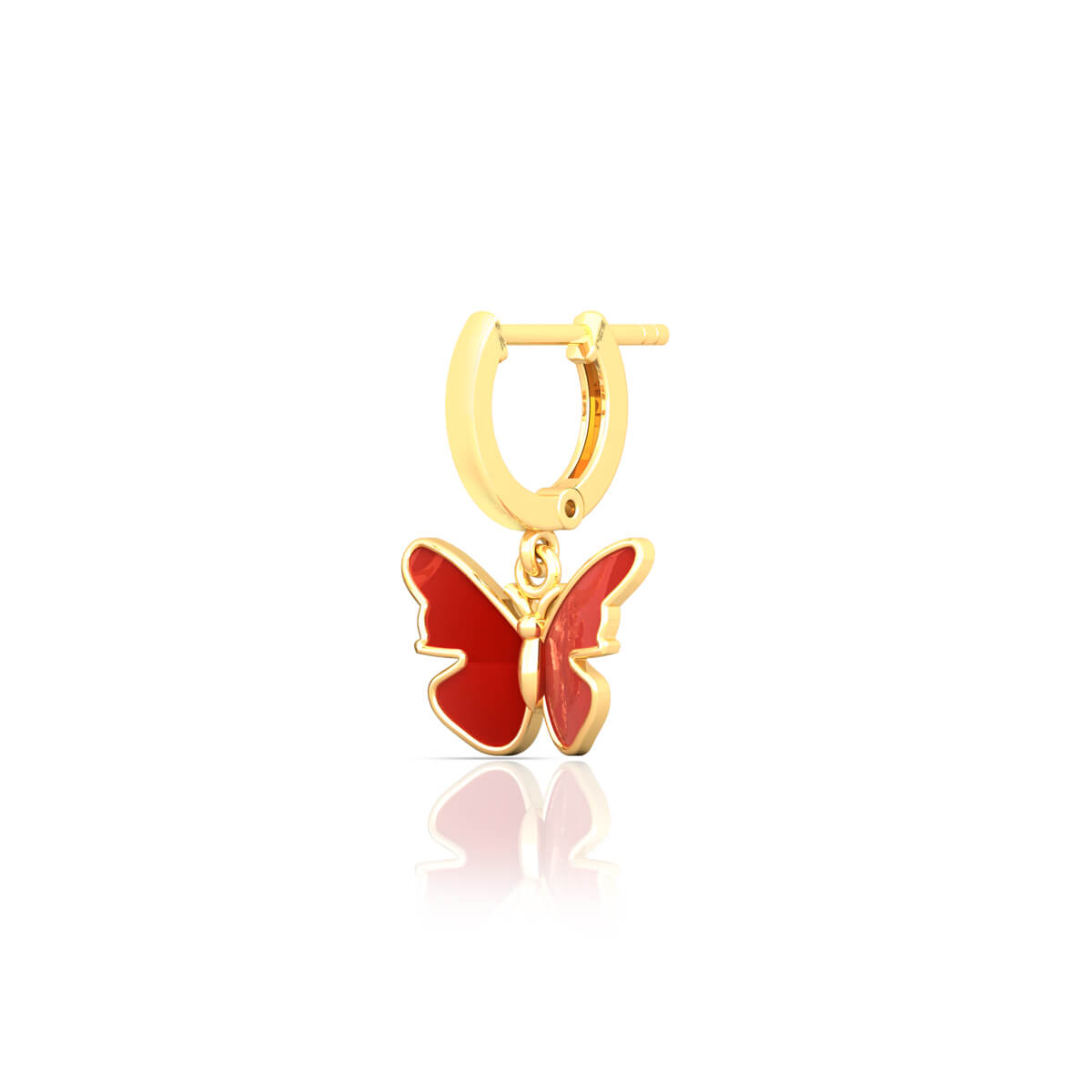 Captivating 22K Gold Butterfly Hoop Earrings