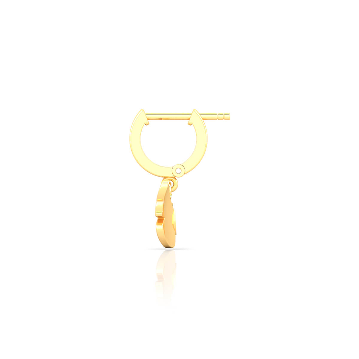 Captivating 22K Gold Butterfly Hoop Earrings
