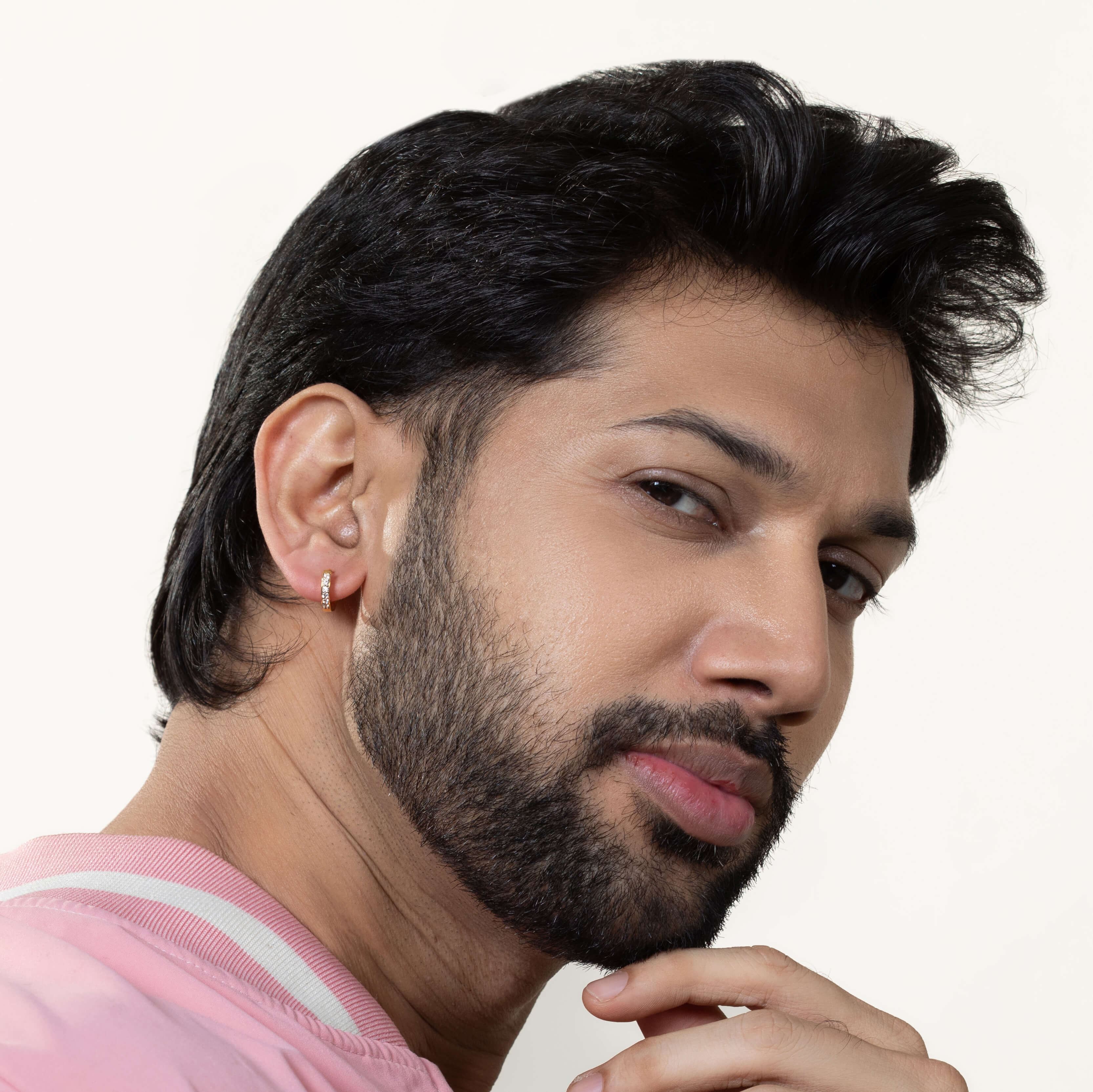 Dazzling Aura Gold Studs for Men
