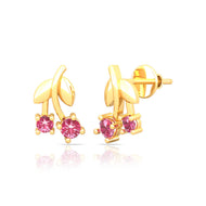 Graceful Cherry Motif 18K Gold Studs