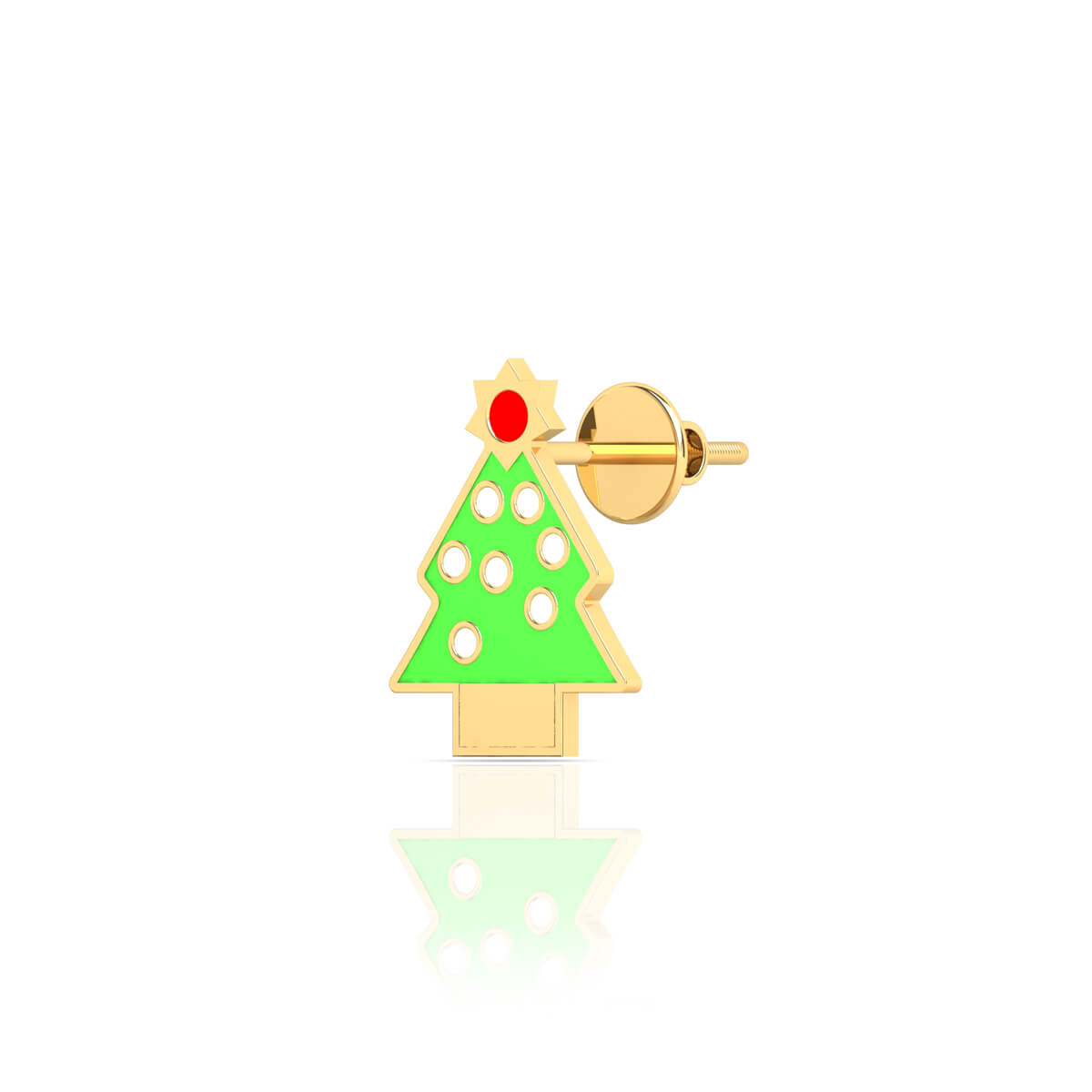 Cute Xmas Tree 22K Studs