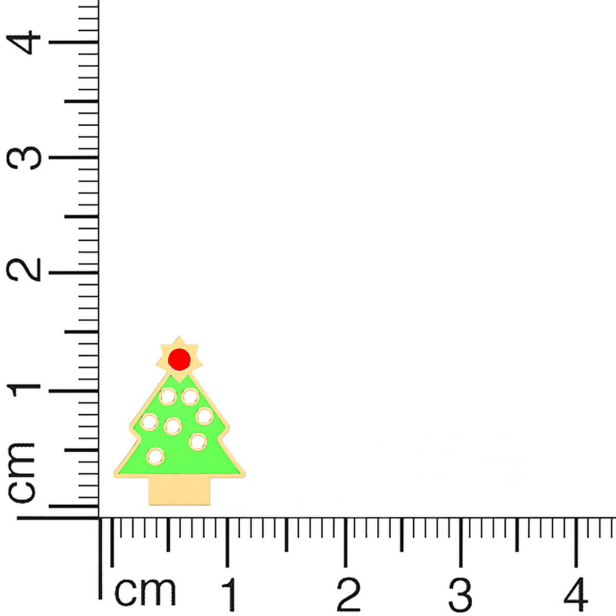 Cute Xmas Tree 22K Studs