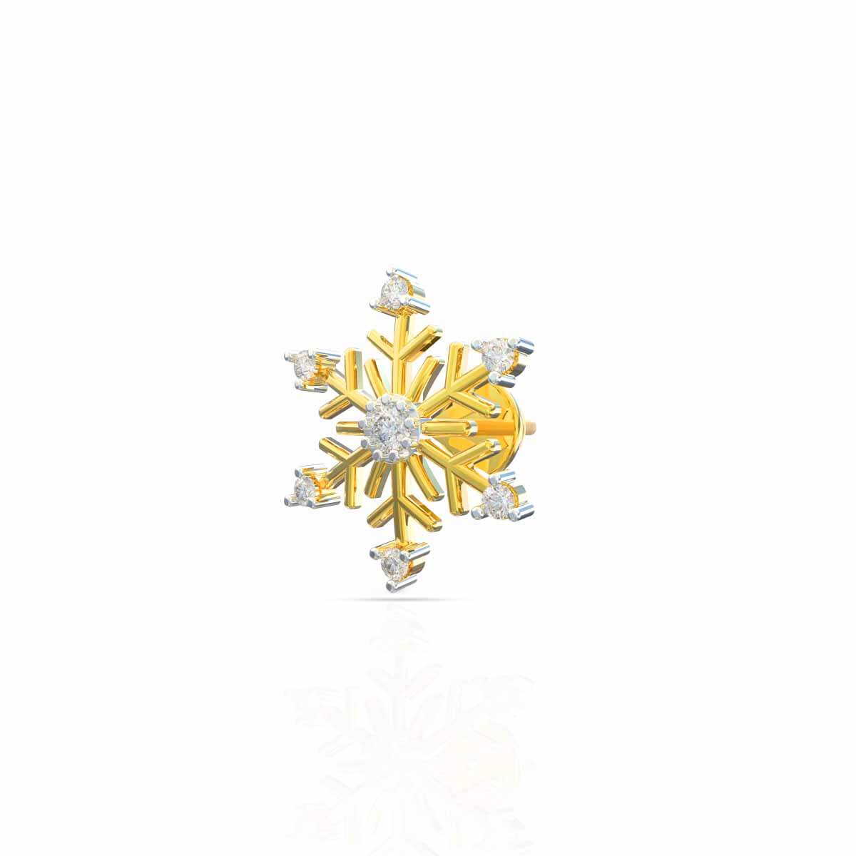 Shimmering Snowflake 22K Studs