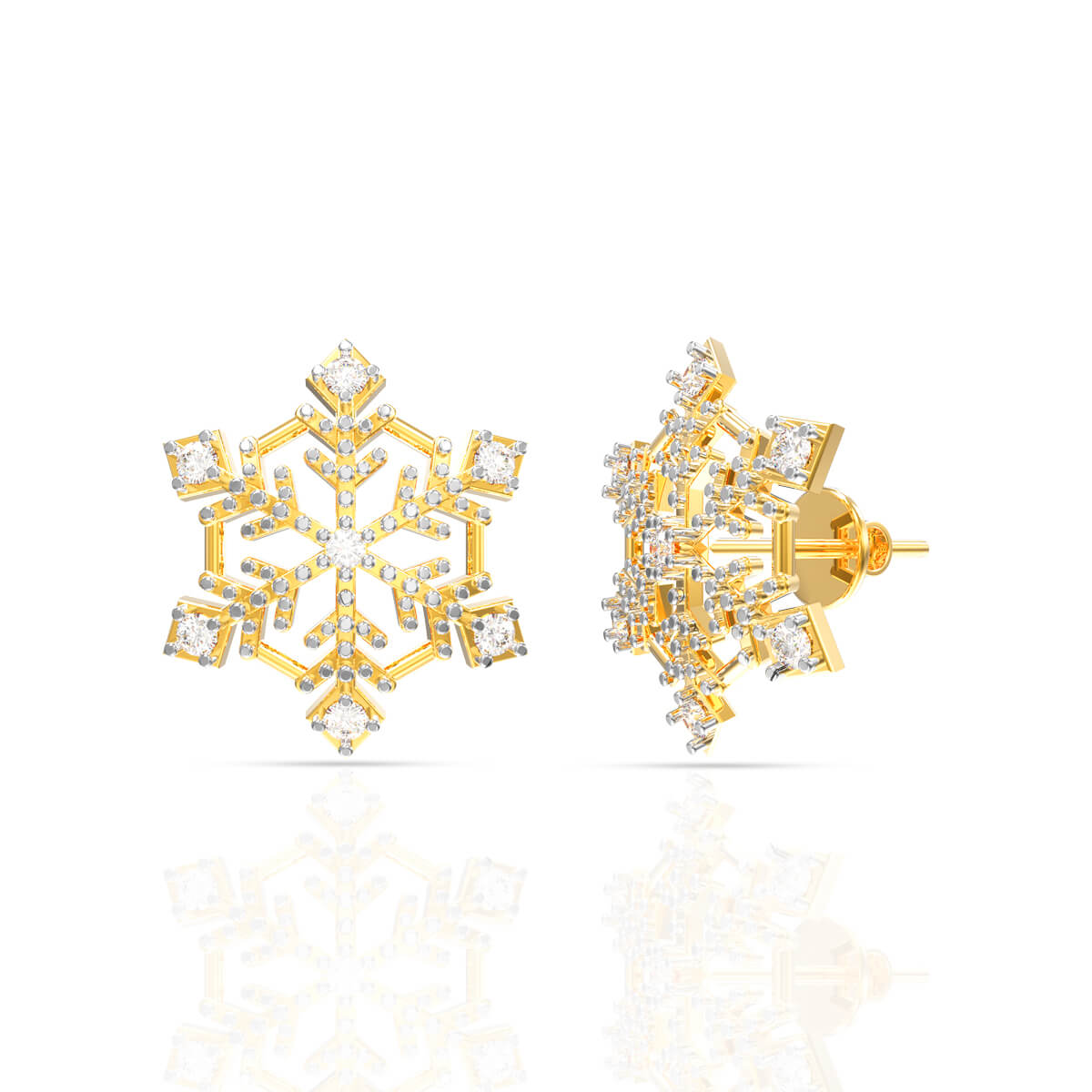 Sparkling Snowflake 22K Studs
