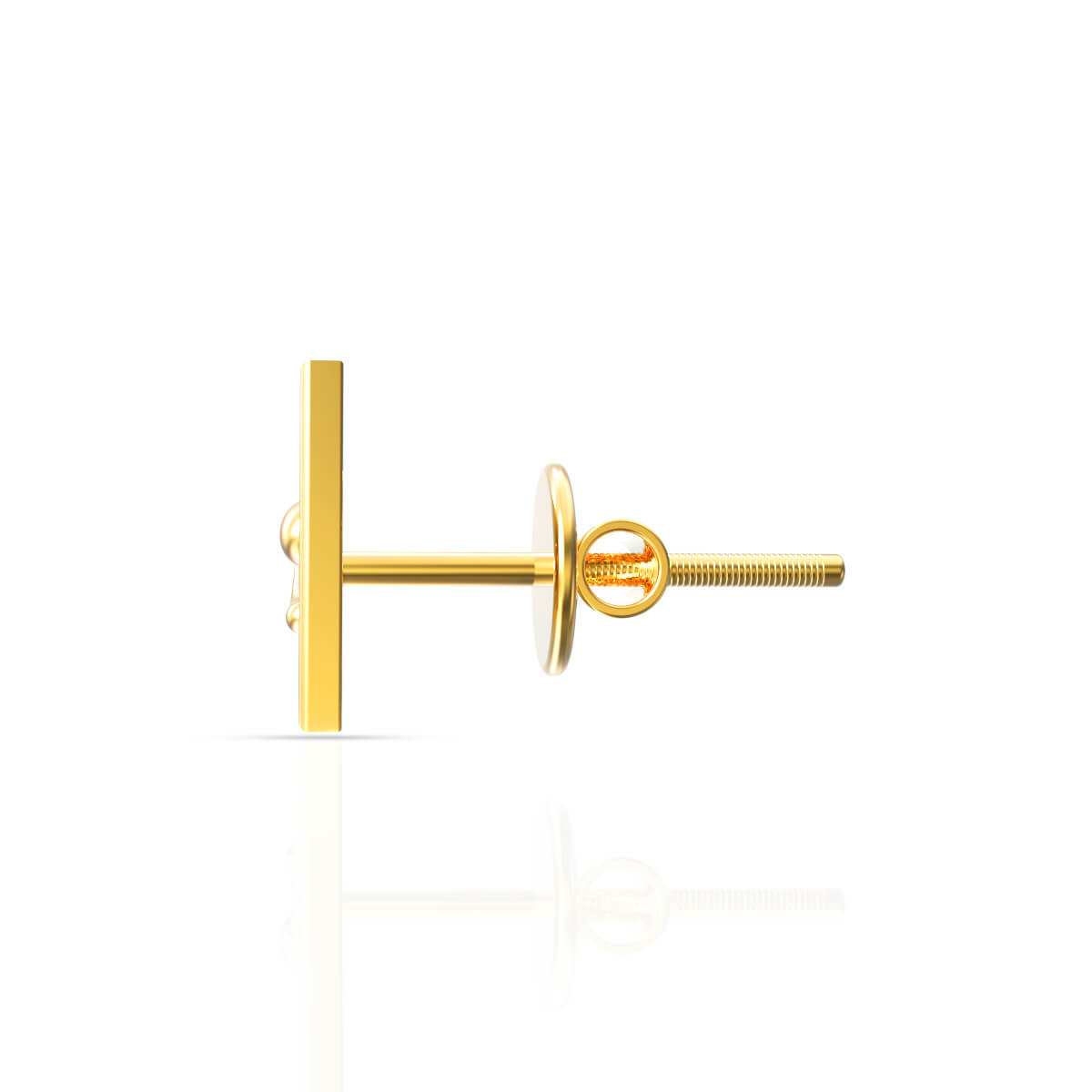 Charming Gift Box Design 22K Gold Stud Earrings