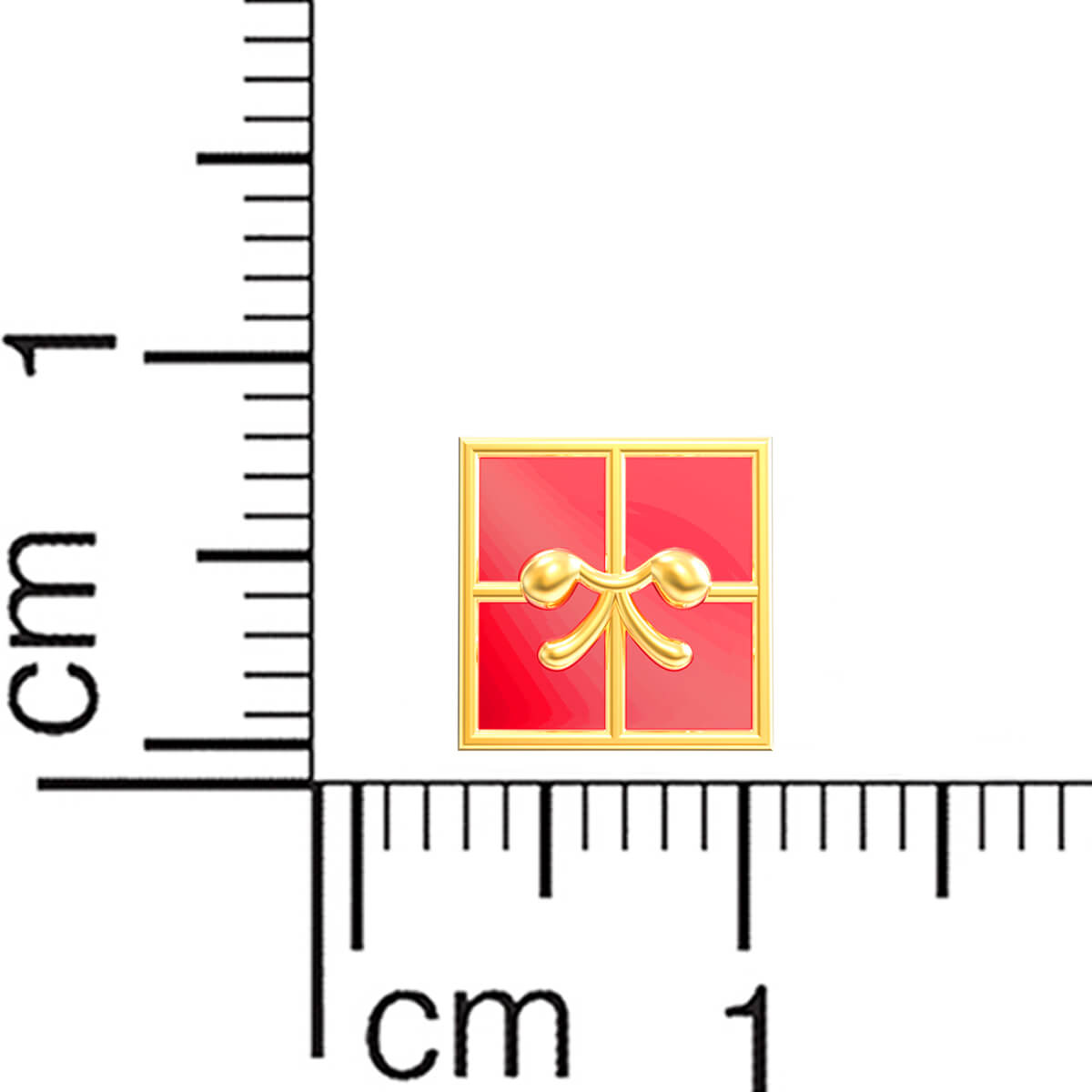 Charming Gift Box Design 22K Gold Stud Earrings
