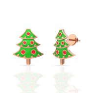 Charming Xmas Tree 22K Kids Studs
