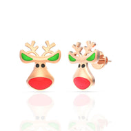 Adorable Reindeer Design 22K Kids Studs