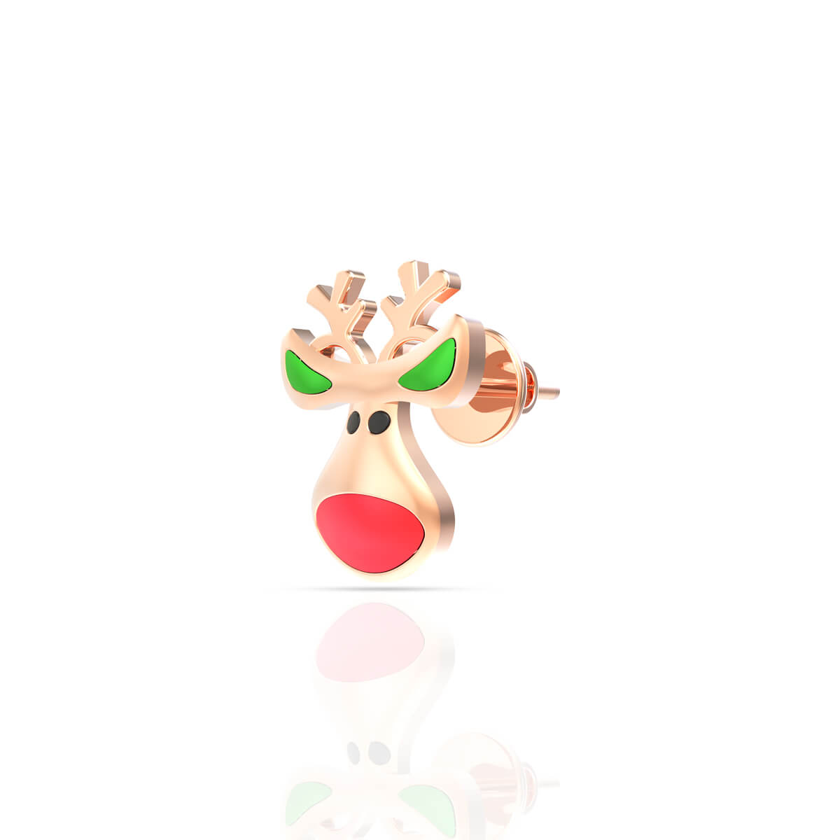 Adorable Reindeer Design 22K Kids Studs