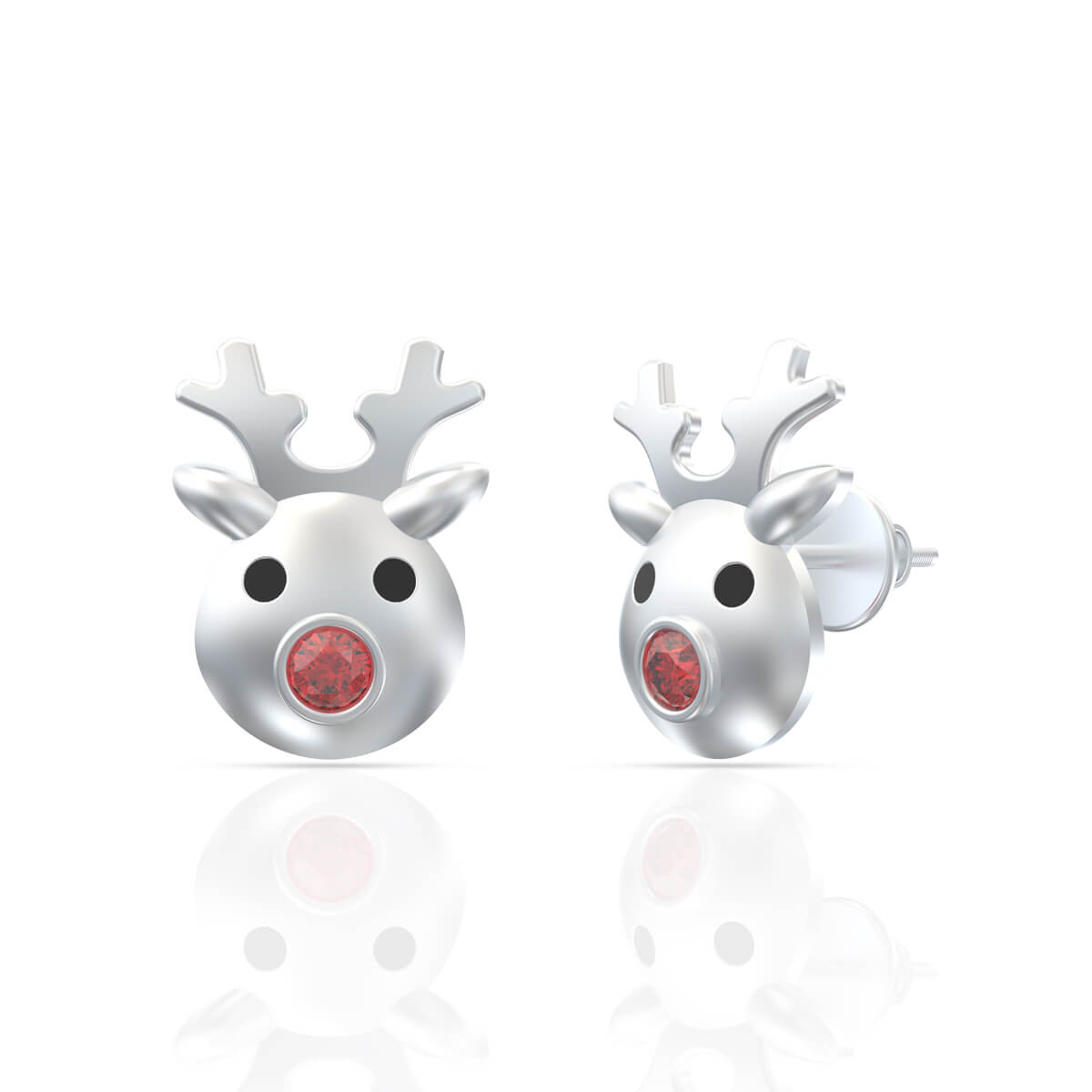 Cute Reindeer Design 22K Kids Studs