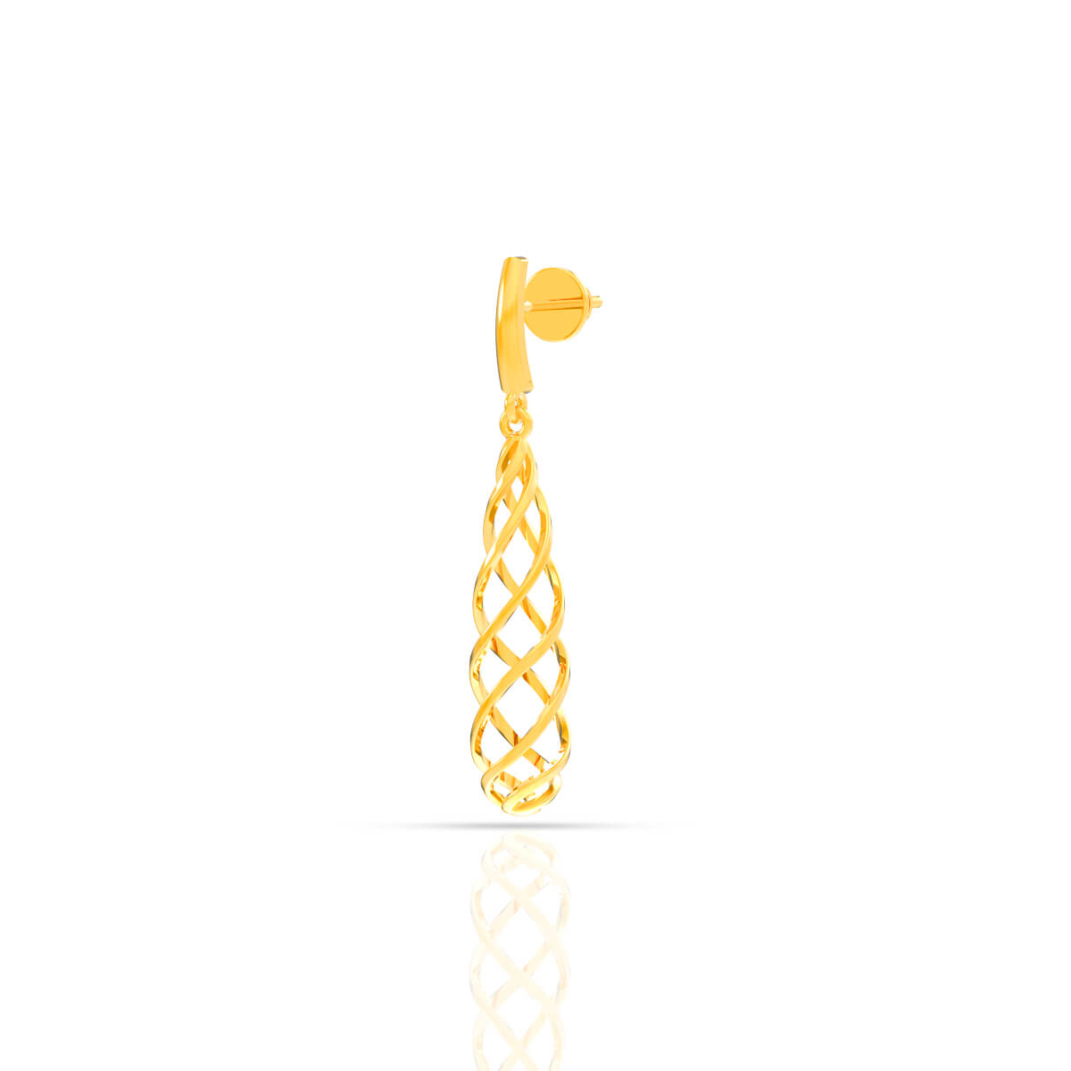 Shimmering Slender 22K Gold Danglers