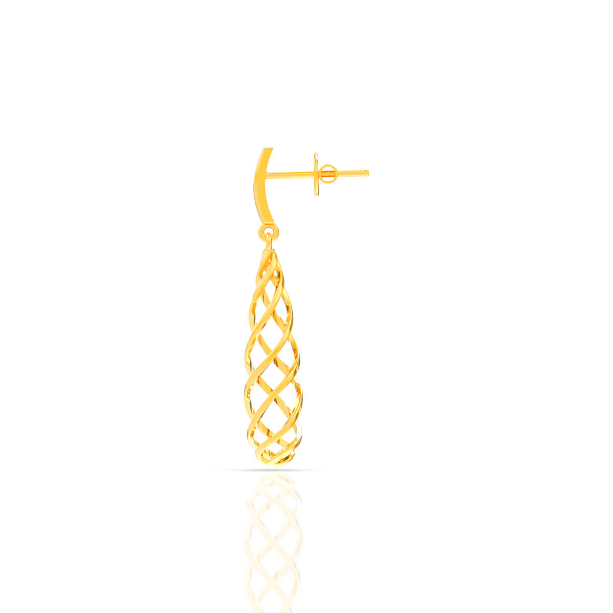 Shimmering Slender 22K Gold Danglers