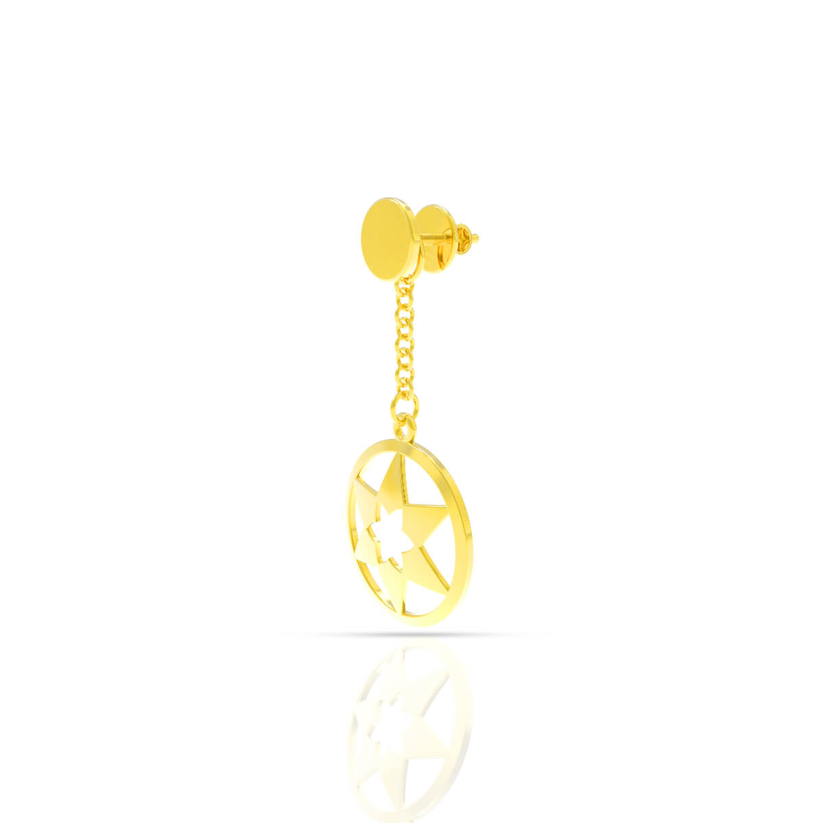 Captivating 18K Star-Shaped Gold Danglers