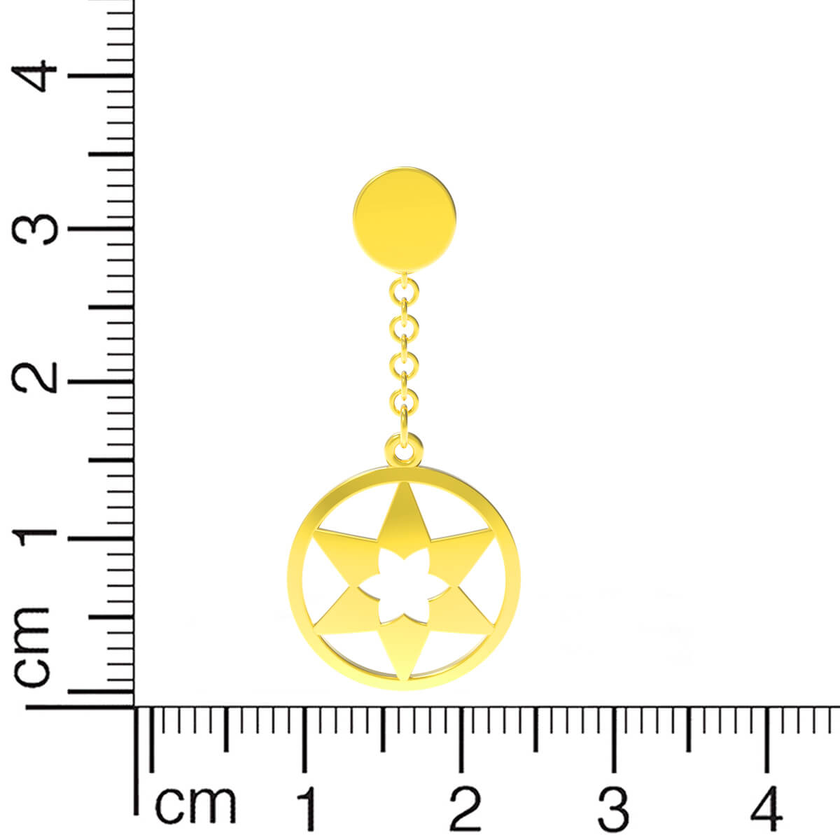 Captivating 18K Star-Shaped Gold Danglers