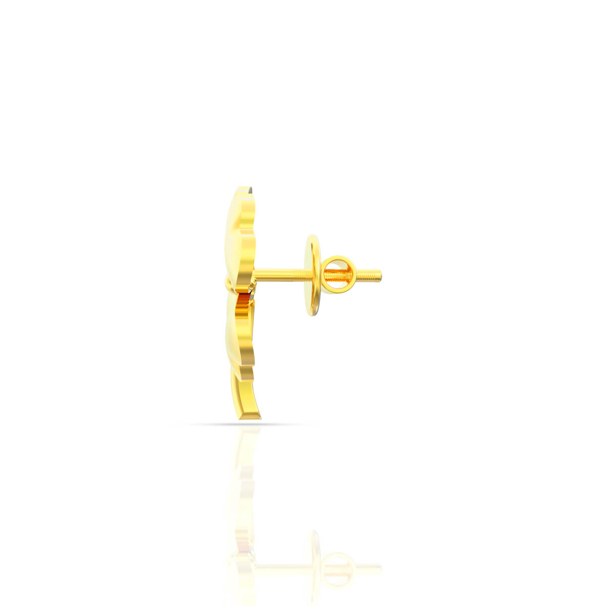 22K Lucky Charm Clover Gold Stud Earrings