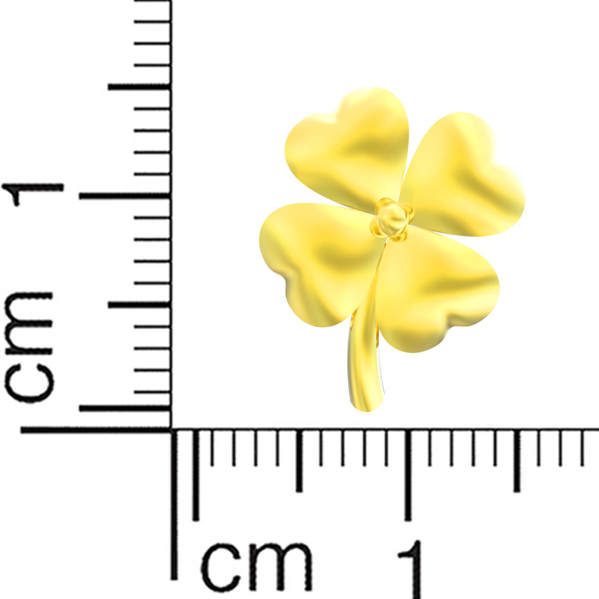 22K Lucky Charm Clover Gold Stud Earrings