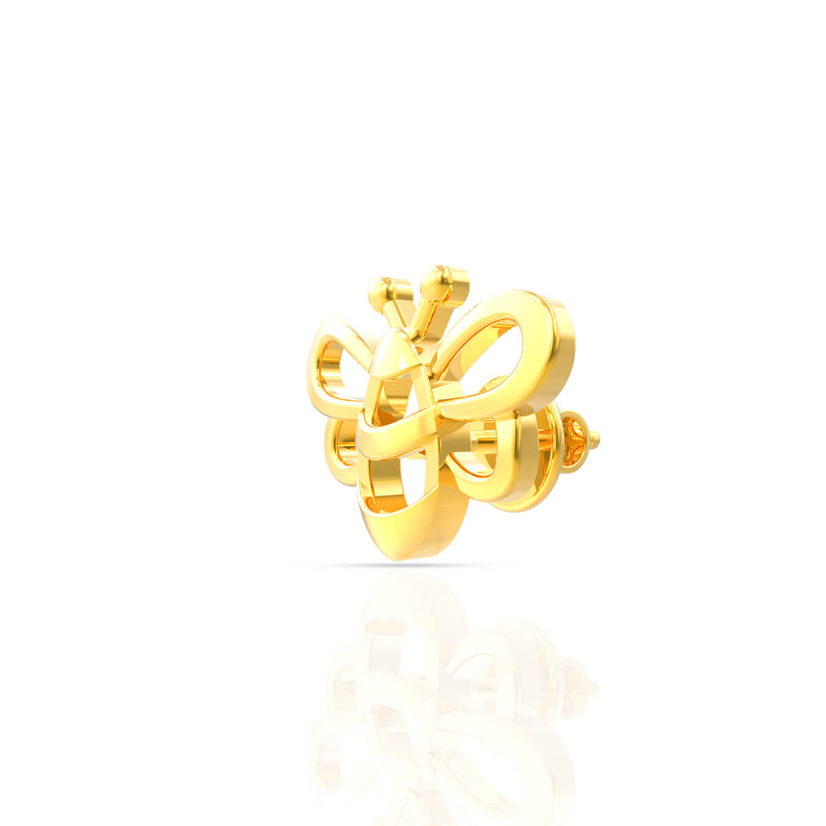 Golden Butterfly Charm Studs