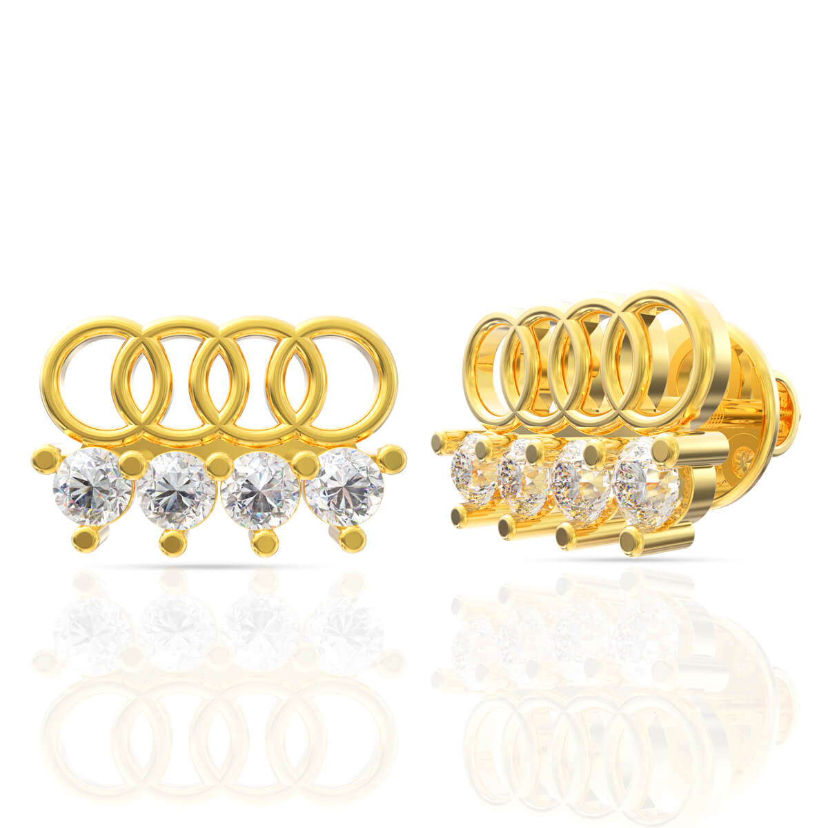 Dazzling Elegant 22K Gold Studs