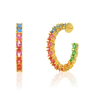 Flamboyant Beauty 18K Gold Hoops