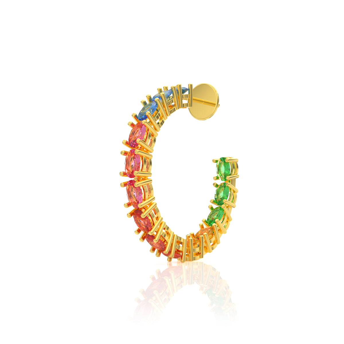 Flamboyant Beauty 18K Gold Hoops