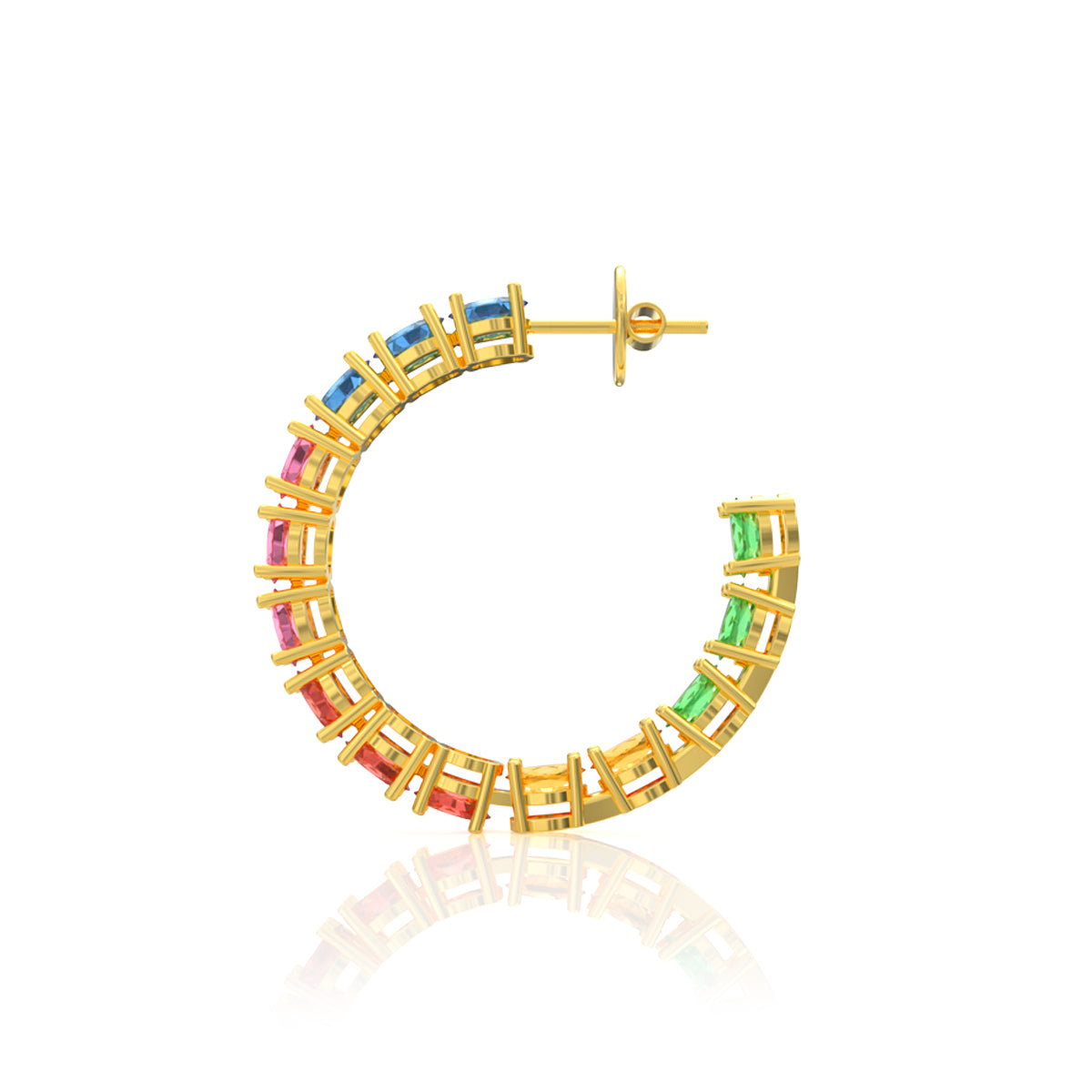 Flamboyant Beauty 18K Gold Hoops