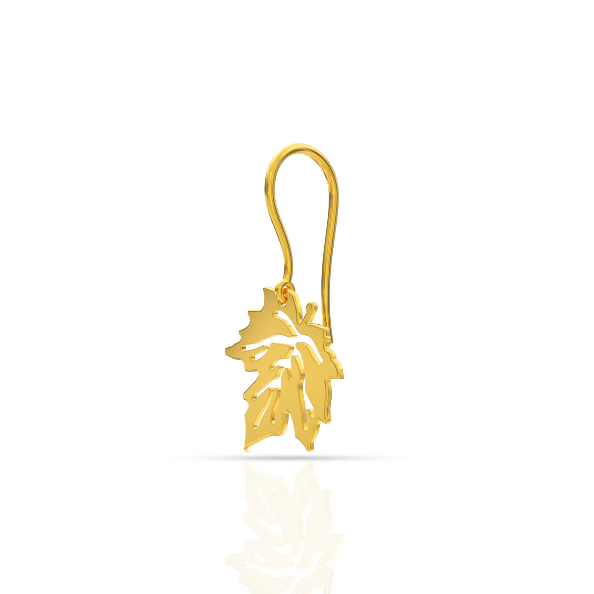 Lustrous Leaf 22K Gold Earrings