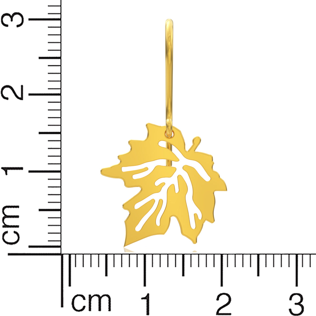 Lustrous Leaf 22K Gold Earrings