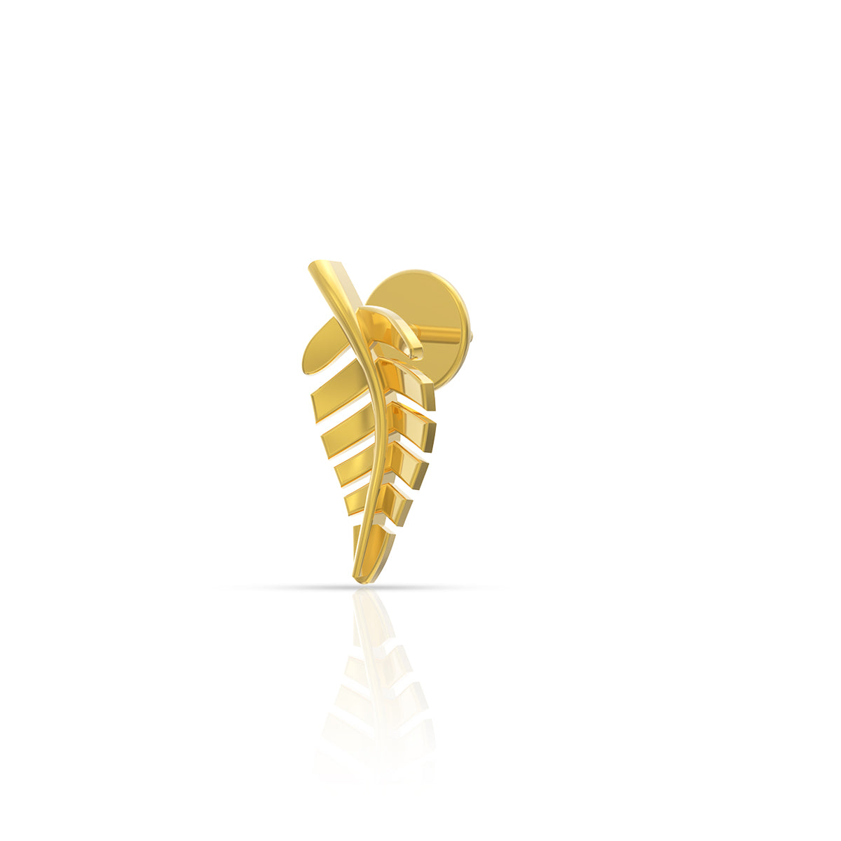 Charming Foliate Gold Studs 22K